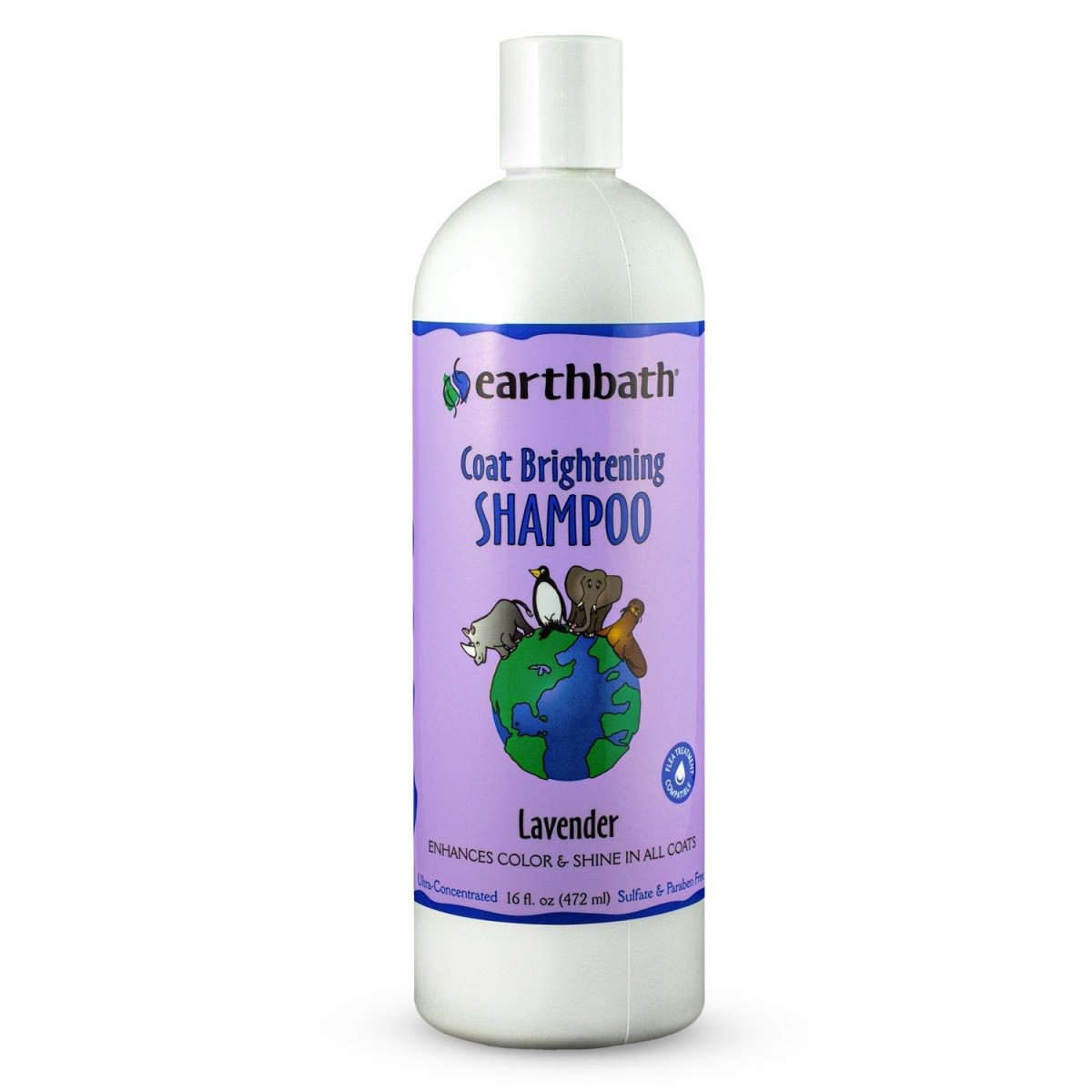 earthbath® Coat Brightening Shampoo, Lavender, Enhances Color & Shine in All Coats, Made in USA, 16 oz - Shopivet.com