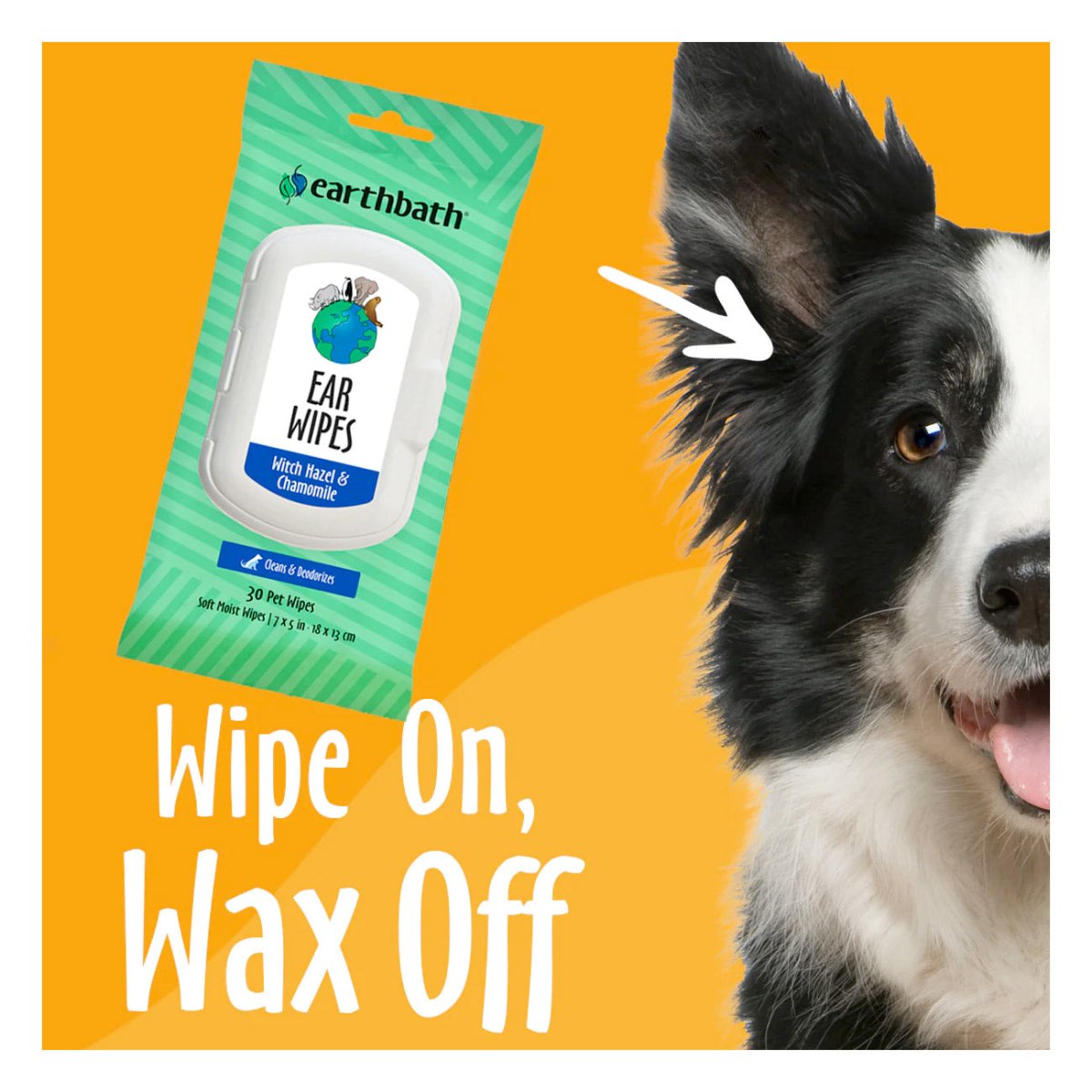 Earthbath Ear Wipes (Witch Hazel & Chamomile) – 30 Wipes - Shopivet.com