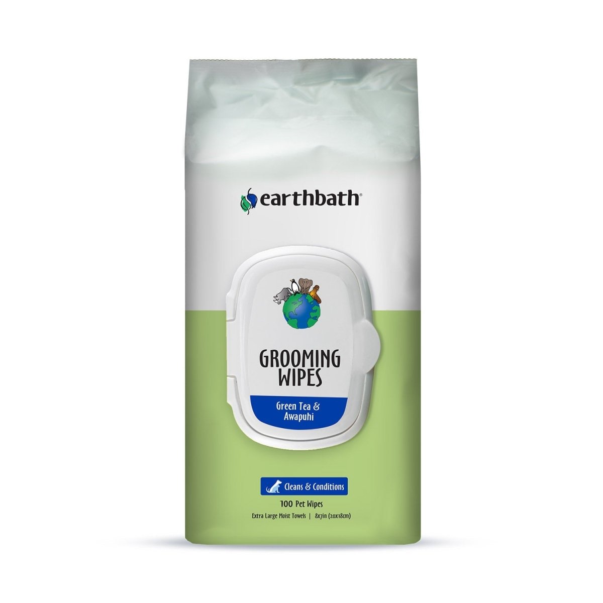 earthbath® Grooming Wipes, Green Tea & Awapuhi, 100 ct - Shopivet.com