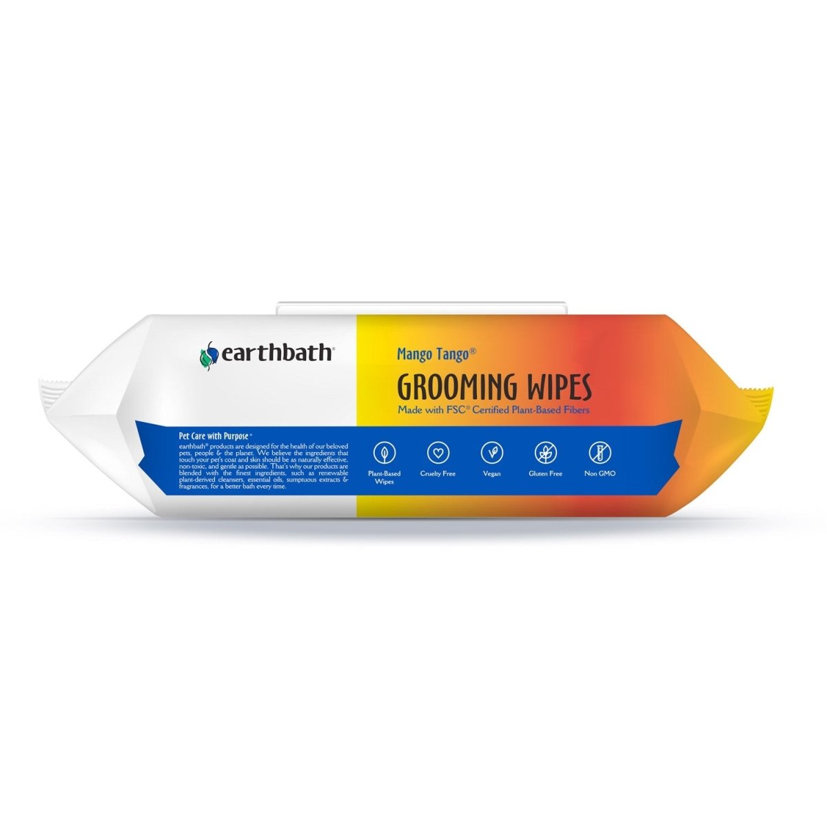 earthbath® Grooming Wipes, Mango Tango, 100 ct - Shopivet.com