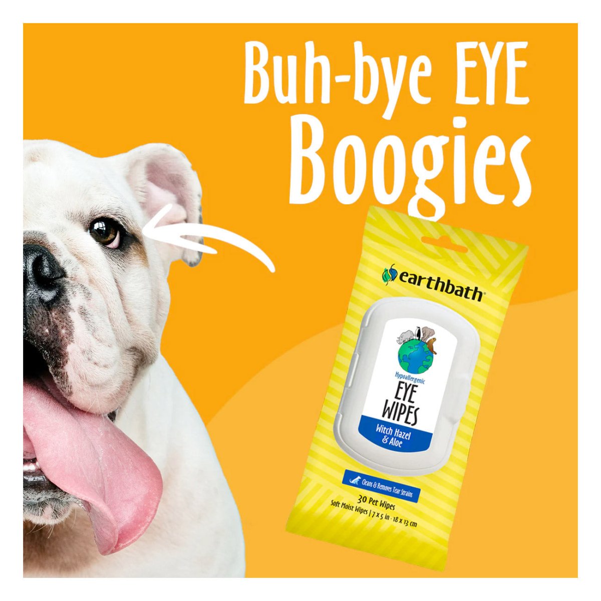 Earthbath Hypoallergenic Eye Wipes (Witch Hazel & Aloe) – 30 Wipes - Shopivet.com