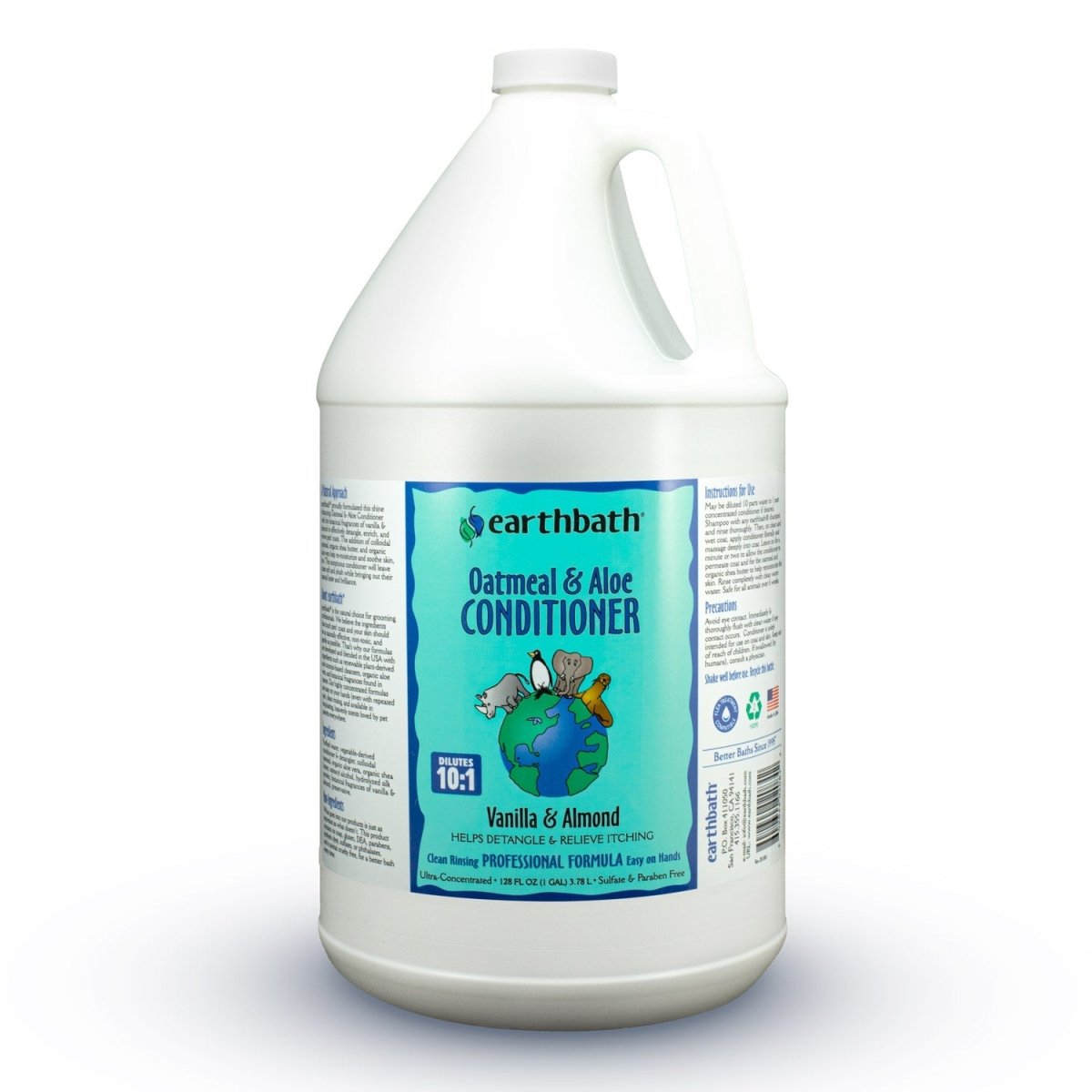 earthbath® Oatmeal & Aloe Conditioner – Vanilla & Almond, Made in USA, 128 oz (1 Gallon ) - Shopivet.com