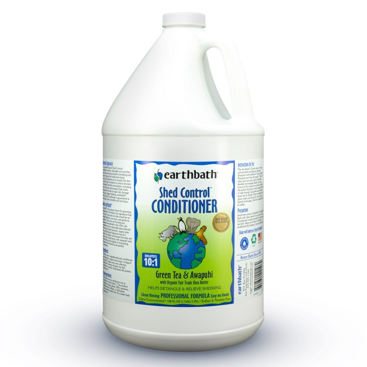 earthbath® Shed Control Conditioner Green Tea & Awapuhi, Made in USA, 128 oz (1 Gallon) - Shopivet.com