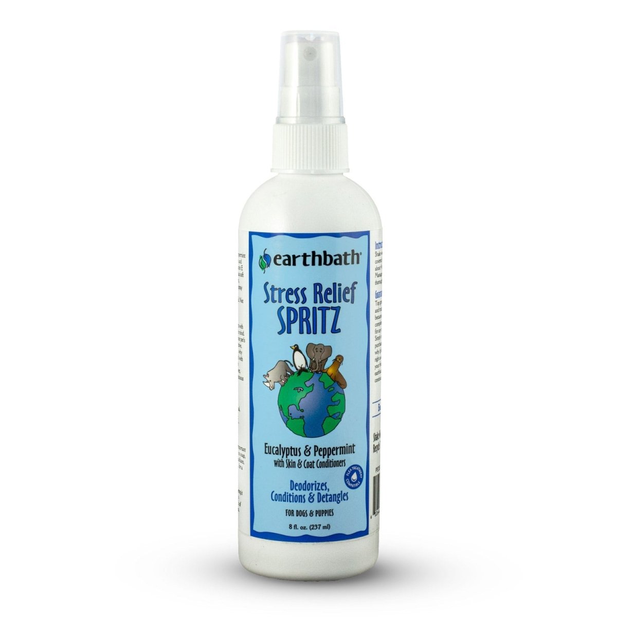 earthbath® Stress Relief Spritz, Eucalyptus & Peppermint with Skin & Coat Conditioners, Made in USA, 8 oz pump spray - Shopivet.com