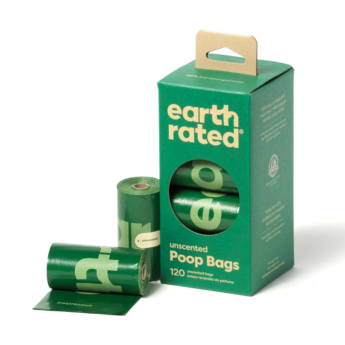 Earth Rated Dog Poop Bags – Refill Rolls - Unscented - 120 Bags