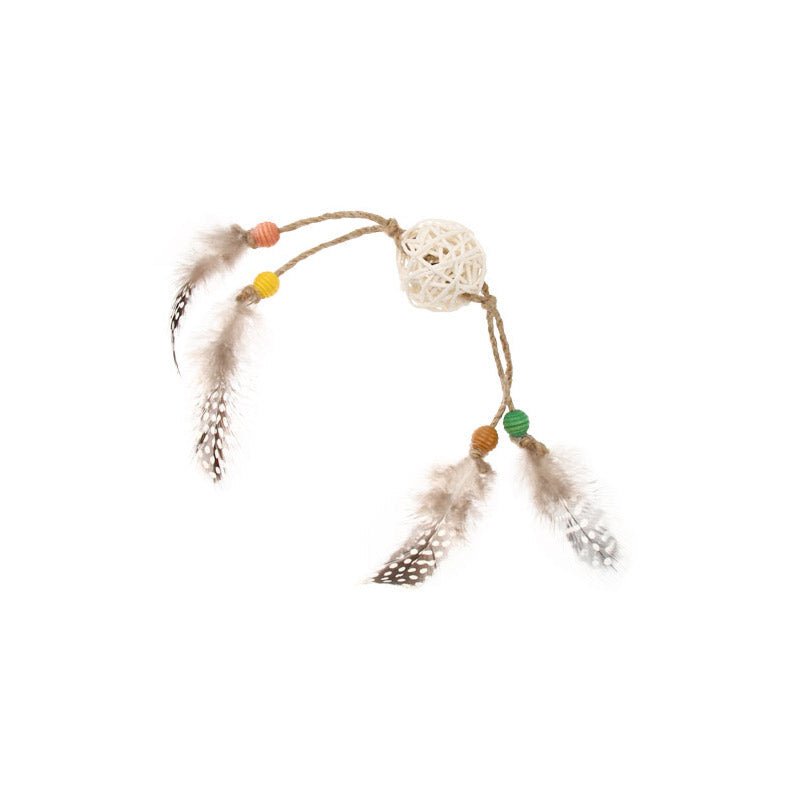 Eco Line Catch Scratch with Rattle Wood / Feather / Rattan - Shopivet.com