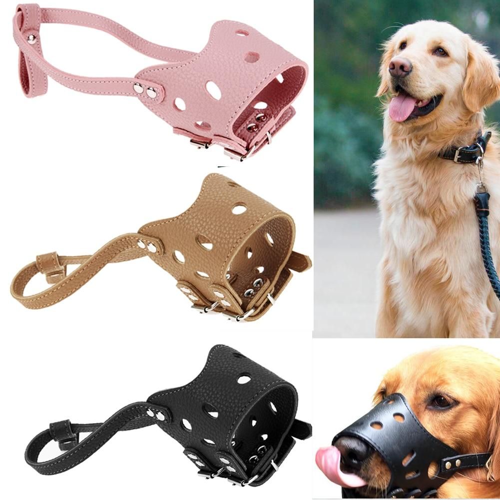 Dog Muzzle PU Leather - L - black