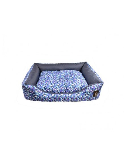Empets Couch Bed Modern[Dimension - 100x80x24cm, Texture - Printed Blue] - Shopivet.com