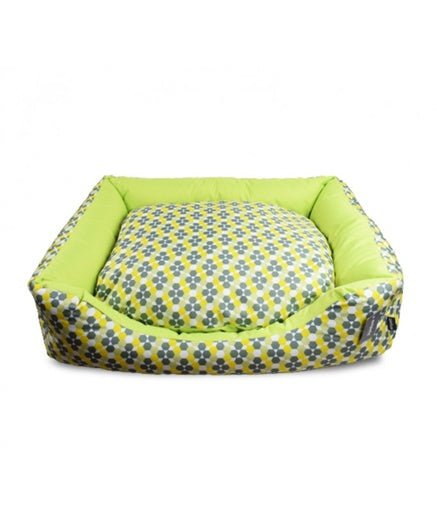Empets Couch Bed Modern[Dimension - 100x80x24cm, Texture - Printed Green & Lemon] - Shopivet.com