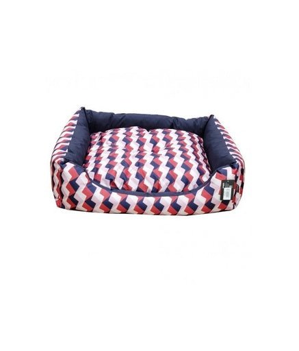 Empets Couch Bed Modern[Dimension - 65x50x18cm, Texture - Printed Red & Blue] - Shopivet.com