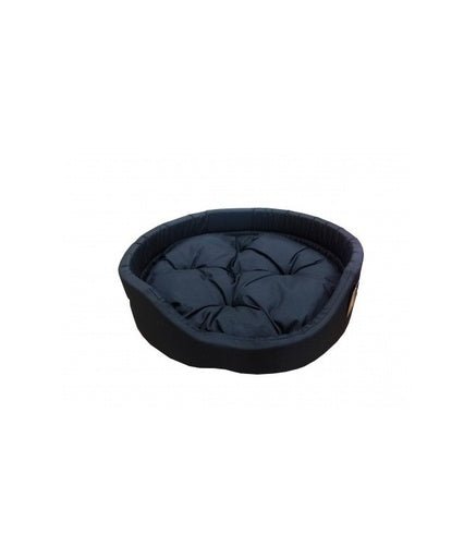 Empets Oval Bed With Cushion Basic[Color - Black, Dimension - 60x51x17cm] - Shopivet.com