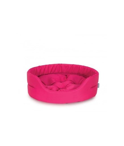 Empets Oval Bed With Cushion Basic[Color - Pink, Dimension - 60x51x17cm] - Shopivet.com