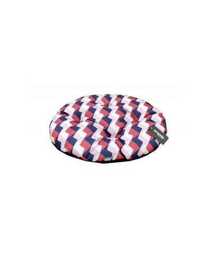 Empets Oval Cushion Modern[Dimension - 78x66cm, Texture - Printed Red & Blue] - Shopivet.com
