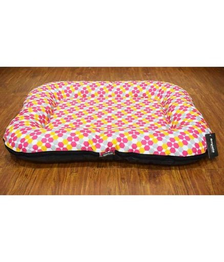 Empets Zipped Pontoon Cushion Modern[Texture - Printed Pink & Yellow, Dimension - 80x60cm] - Shopivet.com