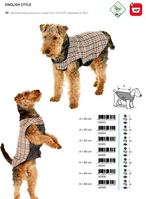 Flamingo English Sytle Dog Coat - 44