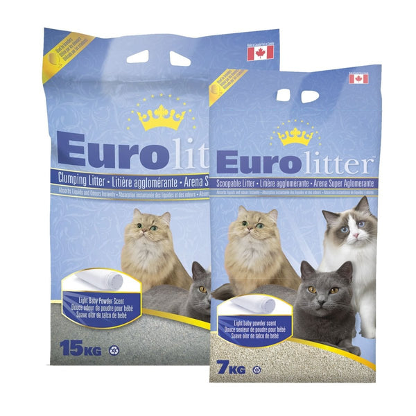 Eurolitter Premium Cat Litter – Babypowder - 15Kg - Shopivet.com