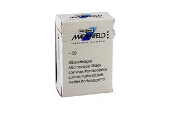 Examination Microscope Slides 76x26 mm Unpolished, 50/pk with Writing Area