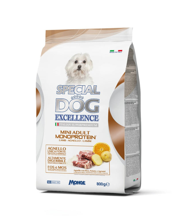 Excellence - Dog Dry Mini MONOPROTEIN Adult Lamb - 800g - Shopivet.com