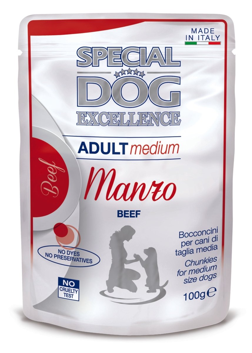 Excellence - Dog Wet Pouches Adult medium with beef - 100g - Shopivet.com