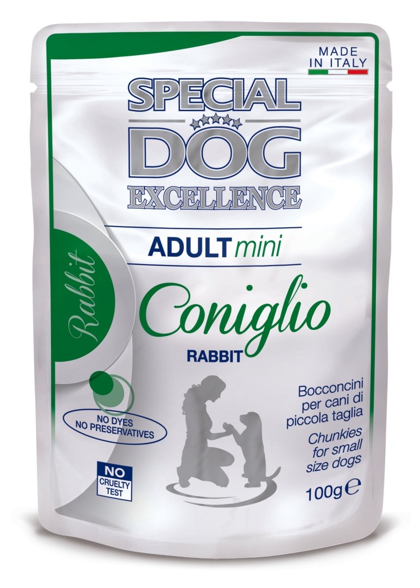 Excellence - Dog Wet Pouches Adult mini with rabbit - 100g - Shopivet.com