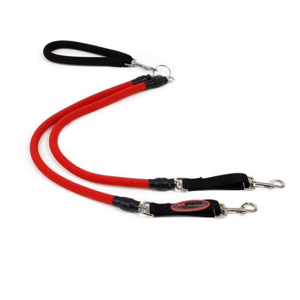 EZ Steps Stretch Dual Leash Medium - red - Shopivet.com