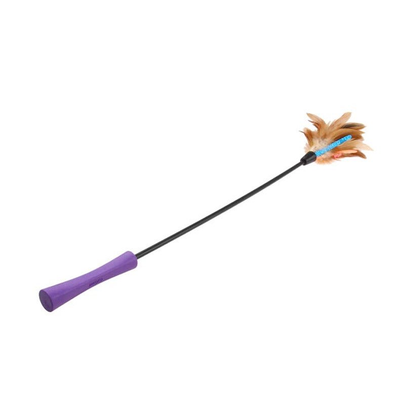 Feather Teaser w/ Natural and TPR Handle (purple) - Shopivet.com