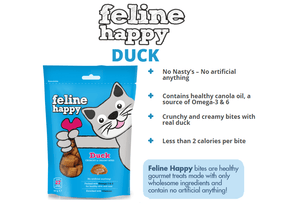 Feline Happy Duck Crunchy & Creamy Cat Treats 60g - 60G - Shopivet.com