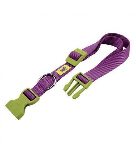 Ferplast Club C Colours Nylon Dog Collar With Snap Clip[Color - Purple, Dimension - 45 - 70cm x 25mm] - Shopivet.com