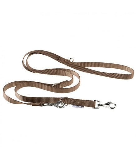 Ferplast Club GA Adjustable Nylon Dog Leash[Color - Brown, Dimension - 15mm x L 120cm] - Shopivet.com