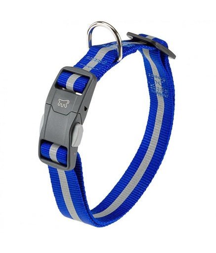 Ferplast Club Reflex C - Reflective dog leash complete with magnetic clasp - Black / Blue / Red[Color - Blue, Dimension - 45 x 70cm x 25mm] - Shopivet.com