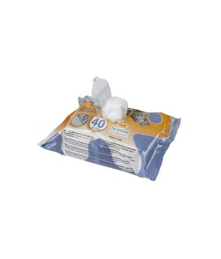 Ferplast Genico Fresh Wet cleaning Wipes[Count - 40, Flavor - Talc, Dimension - 20 x 30cm] - Shopivet.com