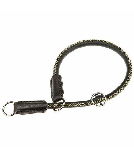 Ferplast Half - Choke Collar for Dogs Eco - Leather[Color - Black, Dimension - 35cmx10mm] - Shopivet.com
