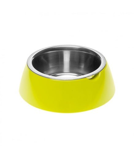 Ferplast Jolie Steel Bowl[Dimension - Ø17.1 x 5.5cm, Color - Lemon, Size - S] - Shopivet.com