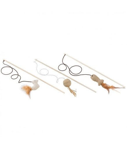 Ferplast PA 4998 Wooden fishing Rod with Mouse for Cats - Shopivet.com