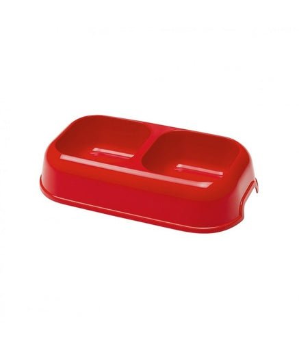 Ferplast Plastic Double Bowl - PARTY 16 - 26.5 x 15 x h 5.6 cm - 750ml - Shopivet.com