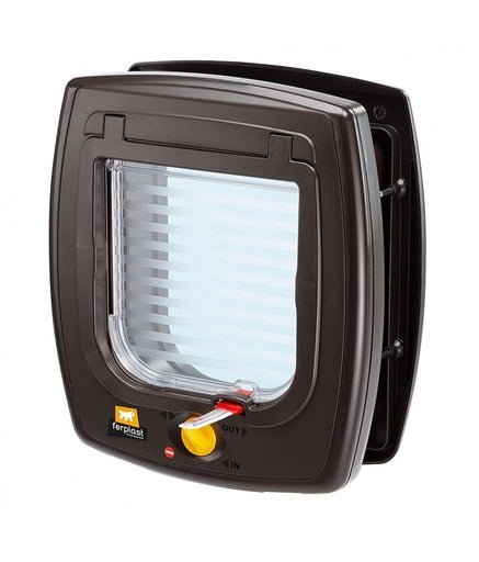 Ferplast Swing 5 (Cat &Small Dog Flap)[Color - Brown, Dimension - 22.5 x 9.6 x 25.2cm] - Shopivet.com