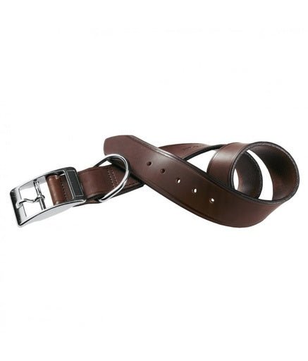 Ferplast VIP C Bull Leather Dog Collar[Color - Brown, Dimension - 27 - 35cm x 15mm] - Shopivet.com