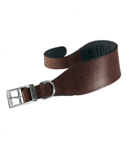 Ferplast VIP CW Bull Leather Dog Collar[Color - Brown, Dimension - 40 - 46cm x 25mm] - Shopivet.com