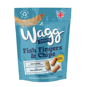 Wagg Fish Fingers & Chips Fish & Potato Tasty Bites Oven Baked Dog Treats 125g - 125g