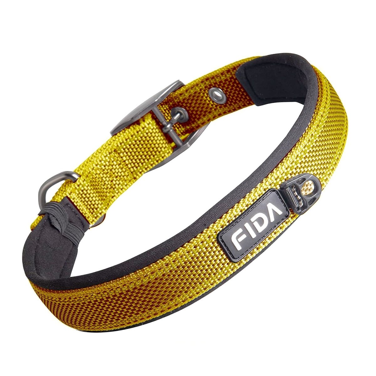 Fida Heavy Duty Dog Collar – Yellow - Large(19" - 23") - Shopivet.com