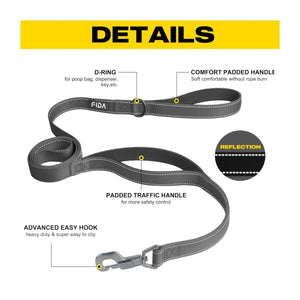 Fida Heavy Duty Dog Leash - red - Shopivet.com