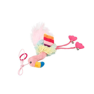 Finger ring bird Blue & Pink with Crinkle Paper and Bell inside - Shopivet.com