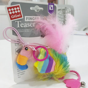 Finger ring bird Blue & Pink with Crinkle Paper and Bell inside - Shopivet.com