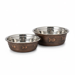 Premium Bowl Fish Embossed – Antique Copper - 260 ML