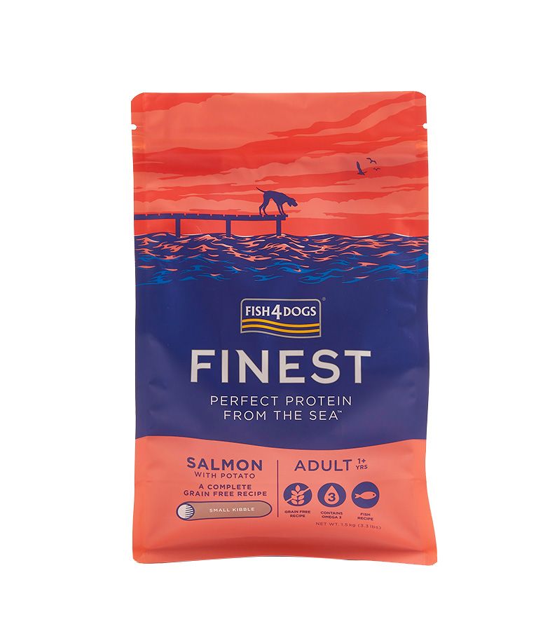 Fish4Dogs Finest Salmon Small Kibble Adult Dry Dog Food - 1.5kg - Shopivet.com