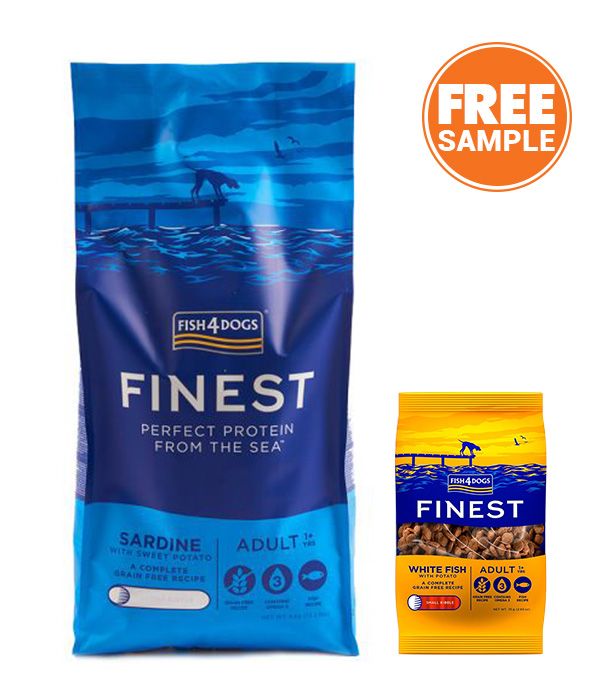 Fish4Dogs Finest Sardine Large Kibble Adult Dry Dog Food - Shopivet.com