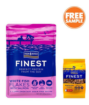 Fish4Dogs Finest White Fish Flakes with Salmon Adult Wet Dog Food 100g - 100g - Shopivet.com