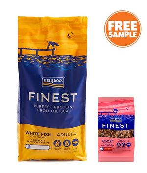 Fish4Dogs Finest White Fish Large Kibble Adult Dry Dog Food - 6KG - Shopivet.com