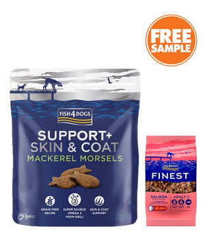Fish4Dogs Support+ Skin & Coat Mackerel Morsels Dog Treats 225g - 225g - Shopivet.com