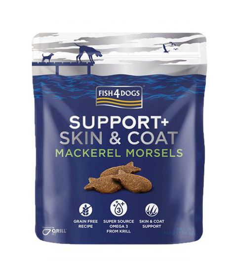 Fish4Dogs Support+ Skin & Coat Mackerel Morsels Dog Treats 225g - 225g - Shopivet.com